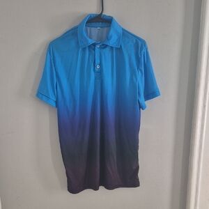 Gradient Blue and Black Men's Shirt